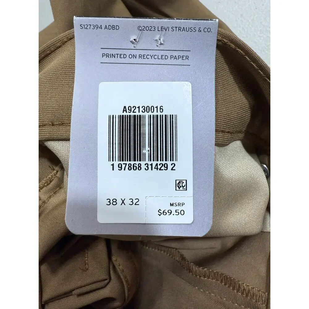 NWT Levi’s 511 Slim Tech Pants Mens 38x32 Brown Walnut High Stretch Performance